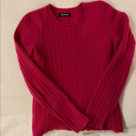 NAADAM Women's Red Crew Neck Sweater - Picture 2 of 4